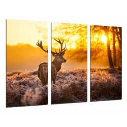 MULTI Wood Printings, Picture Wall Hanging, Landscape Forest Deer, Nature, Animales