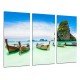 Cuadro Moderno Fotografico base madera, Paisaje Caribe, Playa, Mar, Barca, Paraiso tropical