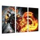 MULTI Wood Printings, Picture Wall Hanging, Ghost Rider, the Biker Ghost