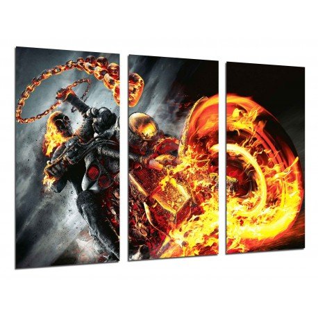 MULTI Wood Printings, Picture Wall Hanging, Ghost Rider, the Biker Ghost