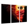 MULTI Wood Printings, Picture Wall Hanging, Woman, Art Abstract, Eyes in Flames