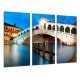 Cuadro Moderno Fotografico base madera, Paisaje Venecia de Noche, Italia, Puente Venecia