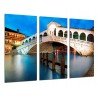 Cuadro Moderno Fotografico base madera, Paisaje Venecia de Noche, Italia, Puente Venecia