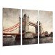 MULTI Wood Printings, Picture Wall Hanging, Landscape London Vintage, Bridge of London, Tower Bridge