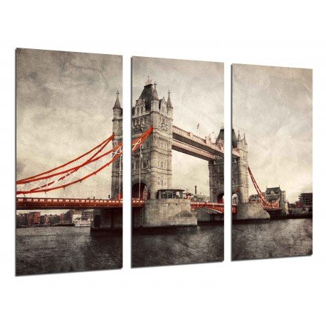 MULTI Wood Printings, Picture Wall Hanging, Landscape London Vintage, Bridge of London, Tower Bridge