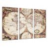 Cuadro Moderno Fotografico base madera, Mapa Mundial Antiguo, Mapa Vintage