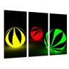 Cuadro Moderno Fotografico base madera, Bolas Cannabis, Bolas de Colores