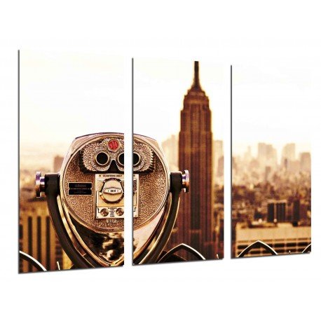 Cuadro Moderno Fotografico base madera, Paisaje Empire State en Nueva York, New York Vintage