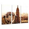 Cuadro Moderno Fotografico base madera, Paisaje Empire State en Nueva York, New York Vintage