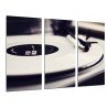 Cuadro Moderno Fotografico base madera, Tocadiscos Vintage, Discos de Vinilo, Musica