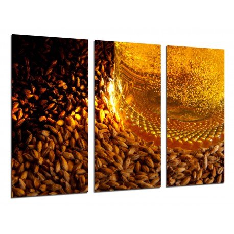 MULTI Wood Printings, Picture Wall Hanging, Brewery, Beer Blonde and Toast