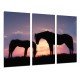 MULTI Wood Printings, Picture Wall Hanging, Landscape Sunset, Horses