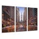 MULTI Wood Printings, Picture Wall Hanging, Street New York, New York in Invierno