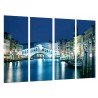 Cuadro Moderno Fotografico base madera, Paisaje Venecia de Noche, Italia, Puente Venecia