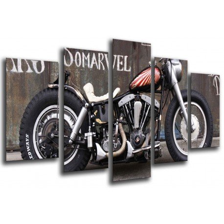 Cuadro Moderno Fotografico base madera, Moto Harley Davidson, Moto Vintage