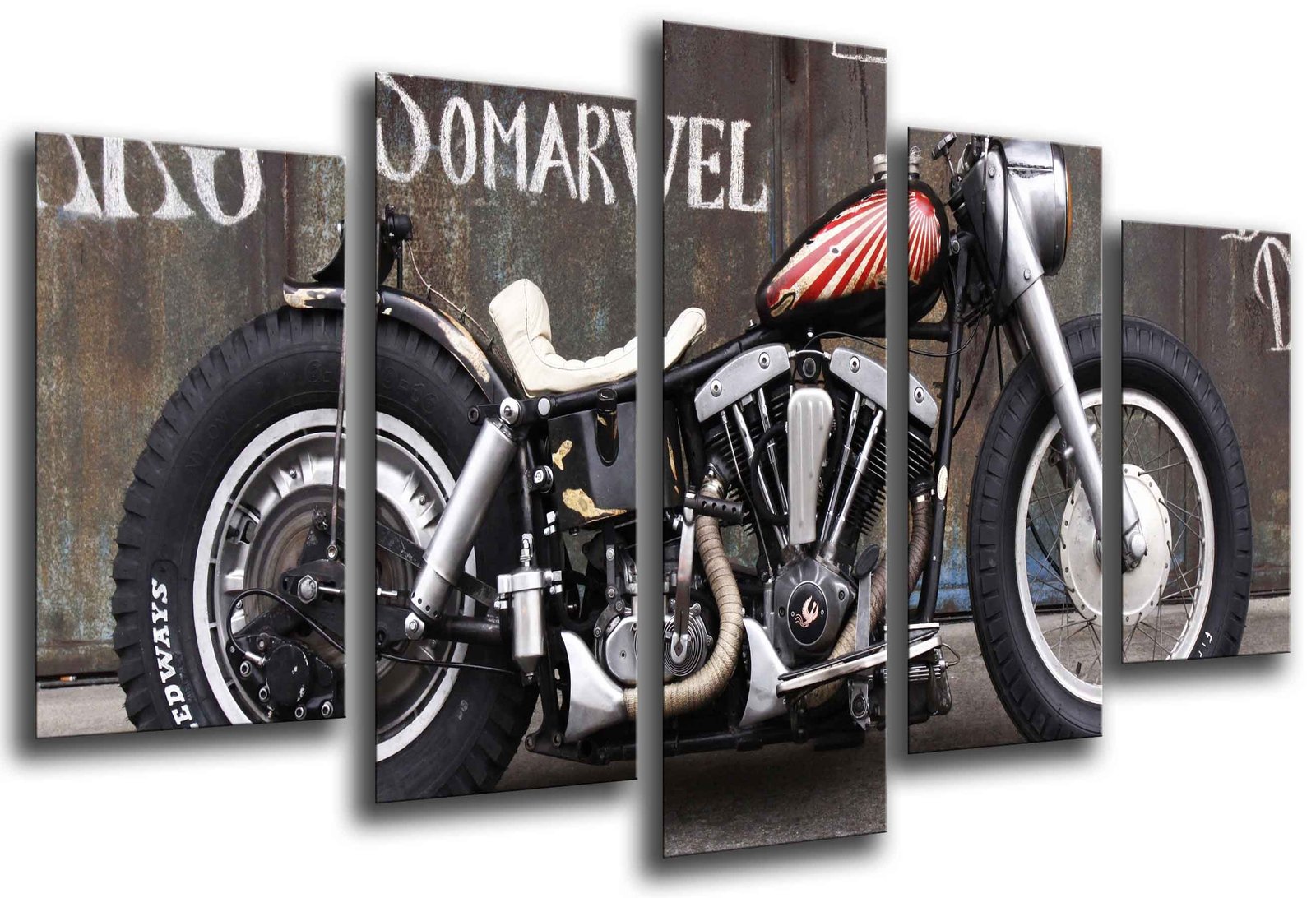 Cuadro Moderno Fotografico base madera, Moto Harley Davidson, Moto Vintage, image size:1600x1092