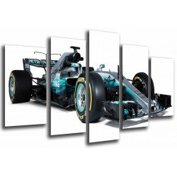 Cuadro Moderno Fotografico base madera, Coche Mercedes Formula 1, Hamilton, Bottas 2017