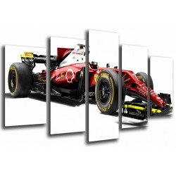 Cuadro Moderno Fotografico base madera, Coche Ferrari Formula 1, Vettel y Raikkonen