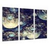 MULTI Wood Printings, Picture Wall Hanging, Flower Nenufar, Bubles of Brillo