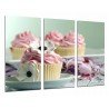 Cuadro Moderno Fotografico base madera, Cupcake Rosa, Pasteleria, Cafeteria