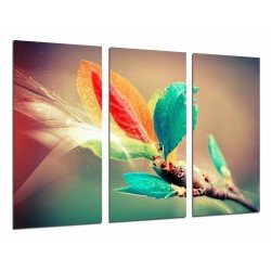 MULTI Wood Printings, Picture Wall Hanging, Decoration Detalle of Sheets of  Colors