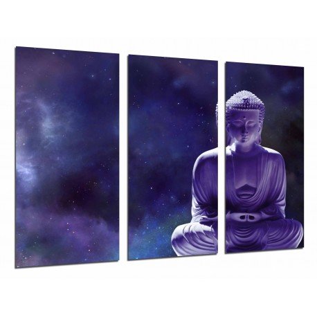 MULTI Wood Printings, Picture Wall Hanging, Theme Zen, relaxation, Buda Budhha Purple