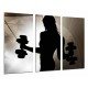 MULTI Wood Printings, Picture Wall Hanging, Motivation Fitness, Gym, Woman With Pesas