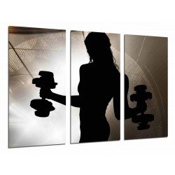 MULTI Wood Printings, Picture Wall Hanging, Motivation Fitness, Gym, Woman With Pesas