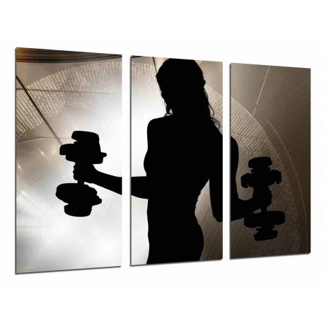 MULTI Wood Printings, Picture Wall Hanging, Motivation Fitness, Gym, Woman With Pesas