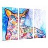 Cuadro Moderno Fotografico base madera, Mandala de Gato de Colores