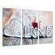 MULTI Wood Printings, Picture Wall Hanging, Word of Love, Heart Romantic