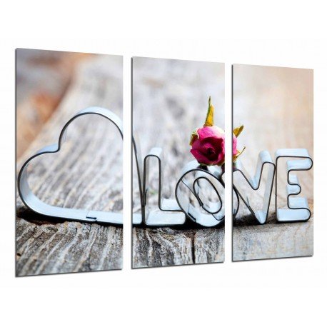 MULTI Wood Printings, Picture Wall Hanging, Word of Love, Heart Romantic