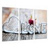 MULTI Wood Printings, Picture Wall Hanging, Word of Love, Heart Romantic