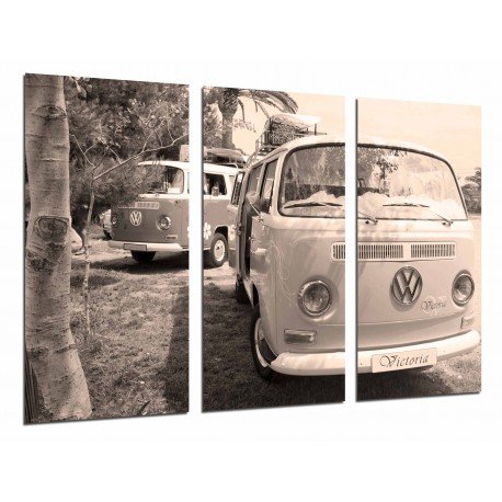 MULTI Wood Printings, Picture Wall Hanging, Van Volkswagen Vintage Sepia